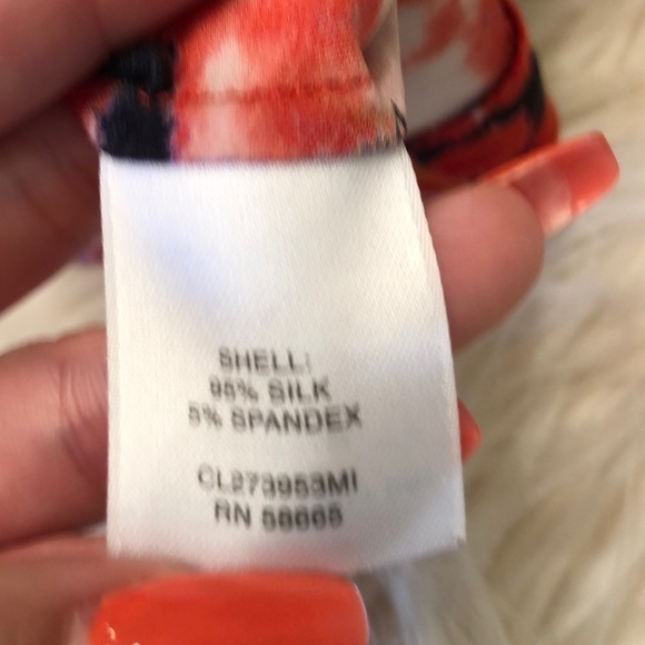 CLASSIQUES ENTIER Red Black‎ Animal Print Sleeveless Cowl SILK BLOUSE Small - Picture 5 of 5